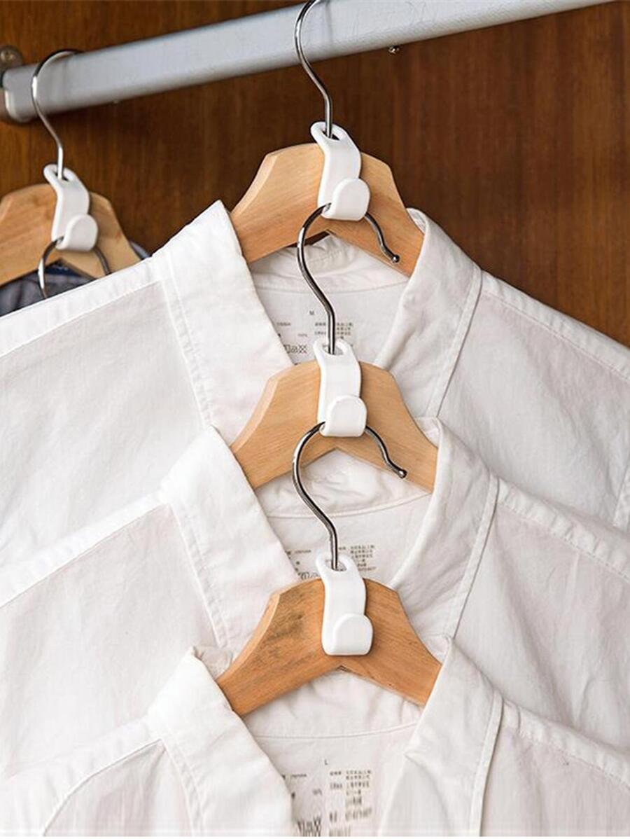 20 móc nối móc treo trơn, Kẹp mở rộng móc áo PP hiện đại cho gia đình - trắng - Xem 1