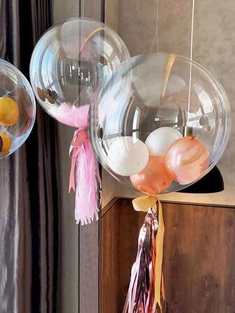 5入組透明裝飾現代塑膠小氣球適合派對安排