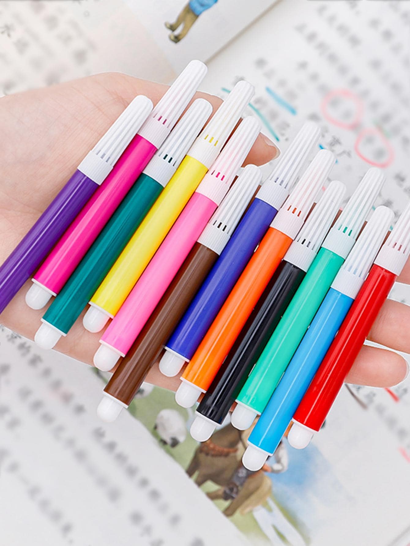 multibey Bộ 12 Bút Màu Nước, Bộ Bút Màu Nước Đa Năng Tối Giản Để Vẽ Tranh - Nhiều màu - Xem 1