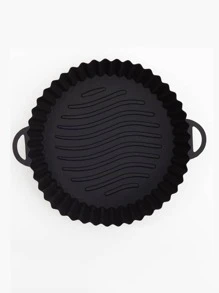 2 piezas unicolor freidora forro con moderno de silicona freidora forro para cocina - Negro - Ver 4