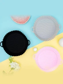 2入組實色帶手柄空氣炸鍋墊，現代矽膠空氣炸鍋墊，適用於廚房空氣炸鍋，空氣炸鍋墊，空氣炸鍋紙，空氣炸鍋紙弗里爾 - 粉色 - 查看 4