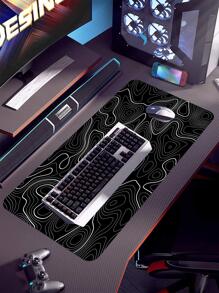 1入組抽象圖案書桌鼠標創意多用途鼠標墊辦公 - 黑色 - 查看 1