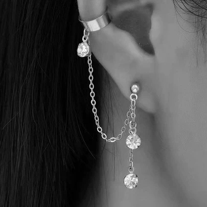 1pc Rhinestone Decor Earring