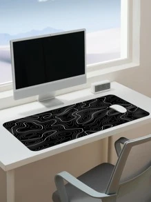 1入組抽象圖案書桌鼠標創意多用途鼠標墊辦公 - 黑色 - 查看 3