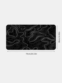 1入組抽象圖案書桌鼠標創意多用途鼠標墊辦公 - 黑色 - 查看 4