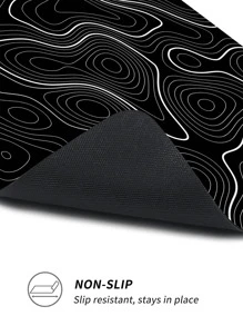 1入組抽象圖案書桌鼠標創意多用途鼠標墊辦公 - 黑色 - 查看 5
