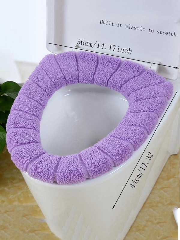 1pc Plain Fuzzy Toilet Seat Cover SHEIN USA