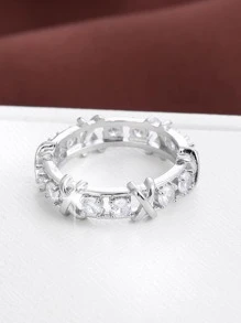 水鑽裝飾圓環 - 銀色 - 查看 2