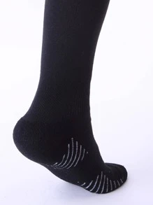 Sports Outdoor Teenagers' Thickened Towel Bottom Football Socks Over Knee Anti-Slip Breathable High Tube Athletic Socks - Black - View 3