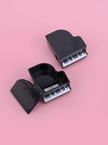 1pc Piano Shaped Pencil Sharpener - Black and White - View 1