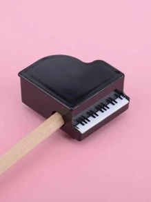 1pc Piano Shaped Pencil Sharpener - Black and White - View 4