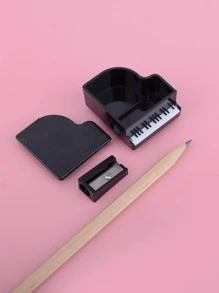 1pc Piano Shaped Pencil Sharpener - Black and White - View 3