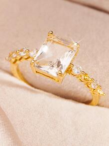 Nhẫn Trang Trí Đá Cubic Zirconia - Vàng - Xem 2