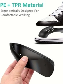 1pair Plastic Shoe Crease Protectors, Modern Shoe Anti Crease Guards For Shoes - Black - View 4