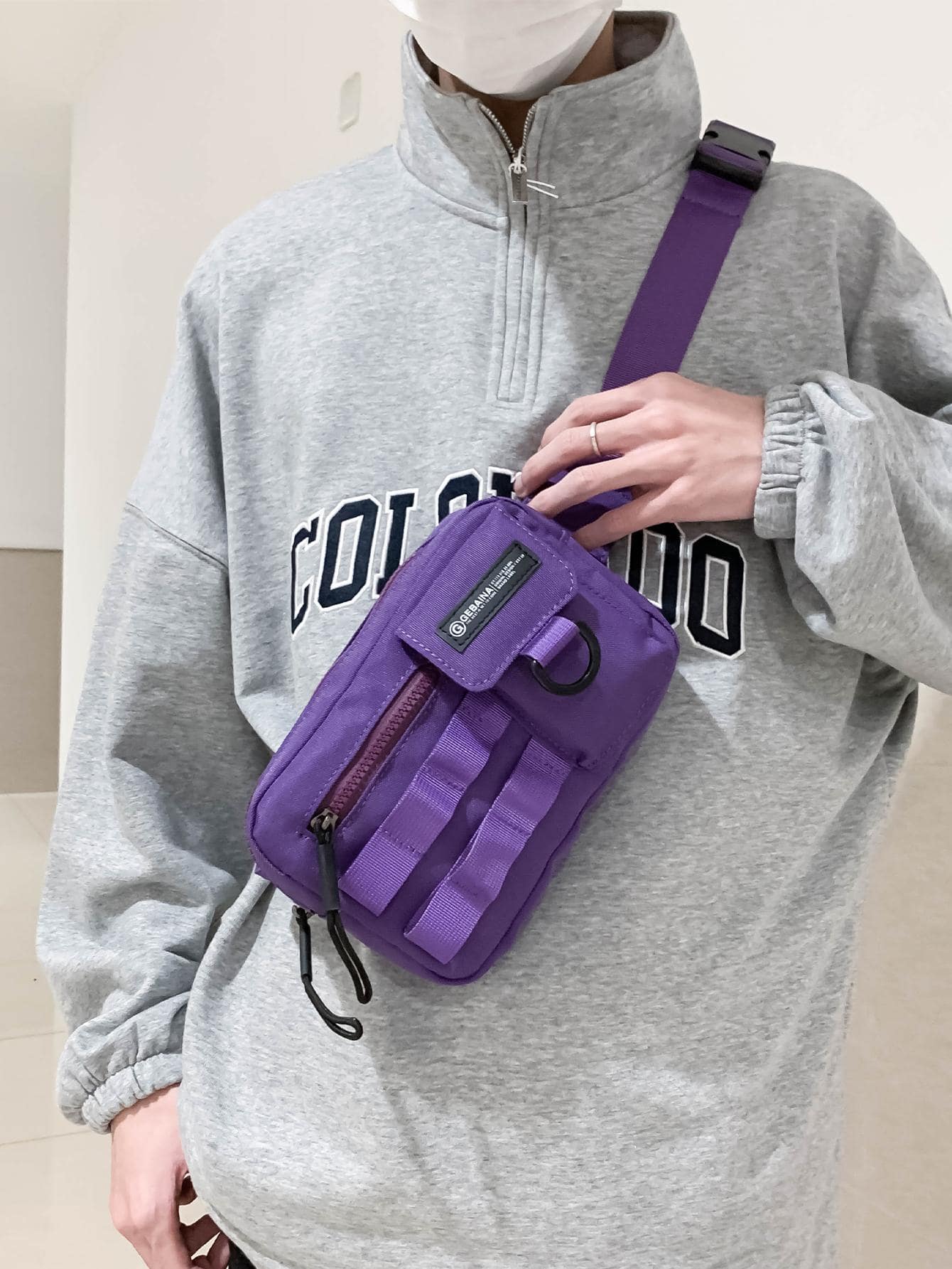 Men's Fashion Simple Casual Versatile Sports Nylon One Shoulder Chest Bag