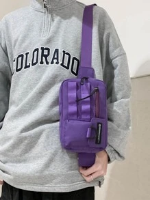 Men's Fashion Simple Casual Versatile Sports Nylon One Shoulder Chest Bag