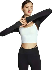 1 chiếc khăn choàng chống nắng có tay dành cho nữ dùng cho các môn thể thao ngoài trời, đạp xe và nhiều mục đích sử dụng trong lễ Halloween - màu đen - Xem 6