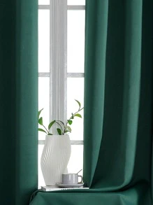 素色1片遮光窗簾 - 墨綠色 - 查看 4