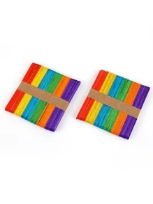 50入組木頭DIY彩色木冰棒棒適用於家用的