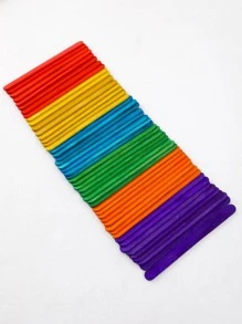 50入組木頭DIY彩色木冰棒棒適用於家用的