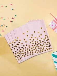 10 Gói Khăn Ăn Chấm Bi Dùng Một Lần, Khăn Giấy Màu Hồng, Sử Dụng Cho Tiệc - Hồng - Xem 1