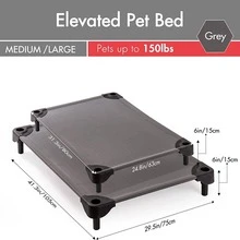 MewooFun Elevated Dog Bed Outdoor Raised Dog Cots Beds for Large Dogs Outdoor & Indoor Pet Bed with Frame with Breathable Mesh - 深灰色 - 查看 4