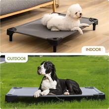 MewooFun Elevated Dog Bed Outdoor Raised Dog Cots Beds for Large Dogs Outdoor & Indoor Pet Bed with Frame with Breathable Mesh - 深灰色 - 查看 5