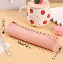 1入組素色鉛筆粉色的迷你筆袋適用於家用的 - 粉色 - 查看 5