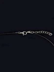 Poputton Gargantilla de hilo de pescar invisible para mujer con decoración de diamantes de imitación - Plateado - Ver 4