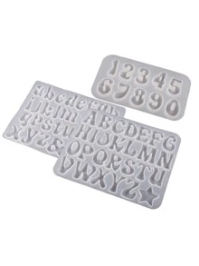1 Bảng Chữ Cái Thiết Kế Khuôn Silicon DIY, Khuôn Làm Kẹo Silicon Trắng Cho DIY - trắng - Xem 6