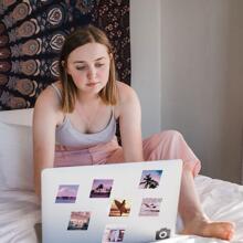 62 piezas Pegatina con estampado de paisaje PP lindo colorido decorativo para DIY