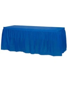 1入組簡約風藍色的素色一次性桌子PEVA防水桌布適合派對 - 藍色 - 查看 1
