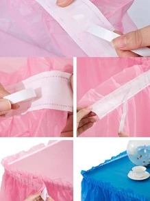 1入組簡約風藍色的素色一次性桌子PEVA防水桌布適合派對 - 藍色 - 查看 3