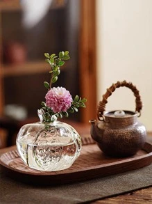 1入組透明花瓶帶水晶細節收納玻璃透明花瓶適用於家庭裝飾 - 無色 - 查看 6