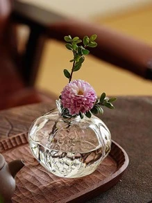 1入組透明花瓶帶水晶細節收納玻璃透明花瓶適用於家庭裝飾 - 無色 - 查看 5