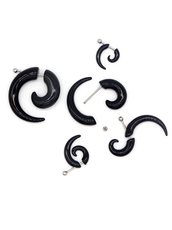 2入組熱壓克力騙子假螺旋耳錐擔架擴張器測量儀隧道和插頭耳垂耳環穿孔身體首飾