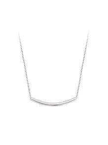 1入組時尚極簡風格純銀項鍊適合女士適用於禮品 - 銀色 - 查看 6