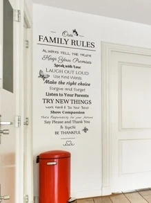 標語圖案牆黑色自粘掛畫適用於家庭 - 黑色 - 查看 4