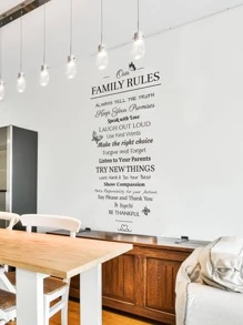 標語圖案牆黑色自粘掛畫適用於家庭 - 黑色 - 查看 5