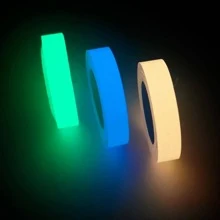MUZIHOK 1 Băng dính dạ quang màu hồng dài 3 mét tự dính Logo phát sáng khẩn cấp trong bóng tối, nhãn dán sân khấu, trang trí nhà cửa, đồ dùng tiệc tùng - Hồng - Xem 4