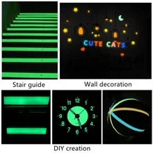 MUZIHOK 1 Băng dính dạ quang màu hồng dài 3 mét tự dính Logo phát sáng khẩn cấp trong bóng tối, nhãn dán sân khấu, trang trí nhà cửa, đồ dùng tiệc tùng - Hồng - Xem 3