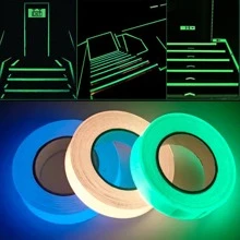 MUZIHOK 1 Băng dính dạ quang màu hồng dài 3 mét tự dính Logo phát sáng khẩn cấp trong bóng tối, nhãn dán sân khấu, trang trí nhà cửa, đồ dùng tiệc tùng - Hồng - Xem 2