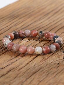 1入組天然水晶梅花玉串珠手鏈8mm派對 - 彩色 - 查看 4