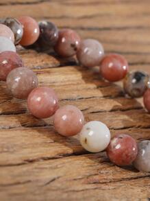 1入組天然水晶梅花玉串珠手鏈8mm派對 - 彩色 - 查看 3