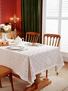 1入組花卉圖案桌布 - 米色 - 查看 6