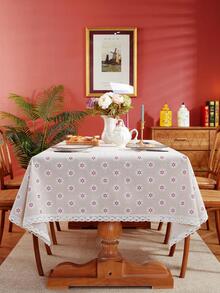 1入組花卉圖案桌布 - 米色 - 查看 9