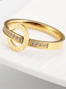 水鑽裝飾圓環 - 金黃色 - 查看 2