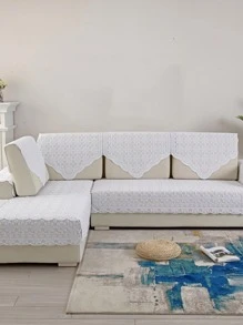 1入組花卉蕾絲沙發巾 - 白色 - 查看 6