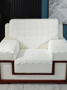 1入組花卉蕾絲沙發巾 - 白色 - 查看 4