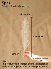 5件/10件优雅的16.9英寸长人造蒲苇 - 采用柔软坚韧的涤纶面料制成，塑料人造植物，可弯曲恢复形状，适合春季装饰、情人节、现代简约北欧风格、波西米亚风格 - 适用于家居装饰、花瓶、婚礼、派对、客厅、餐厅、卧室、展览、酒店、画廊、DIY墙壁、办公桌填充物。生日毕业礼物，秋季装饰，秋季 - 米色 - 查看 3